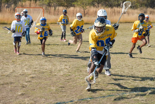 Young players in a SALP schools lacrosse match in Vaalwater